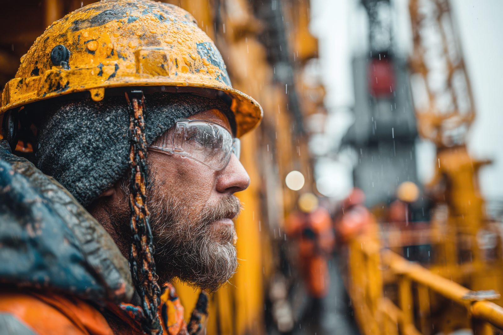 Rig worker in full PPE on an offshore platform